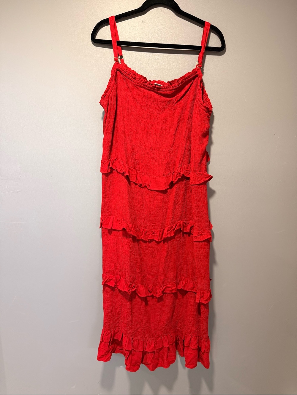 Red Ruffle Tiered Sundress - Women